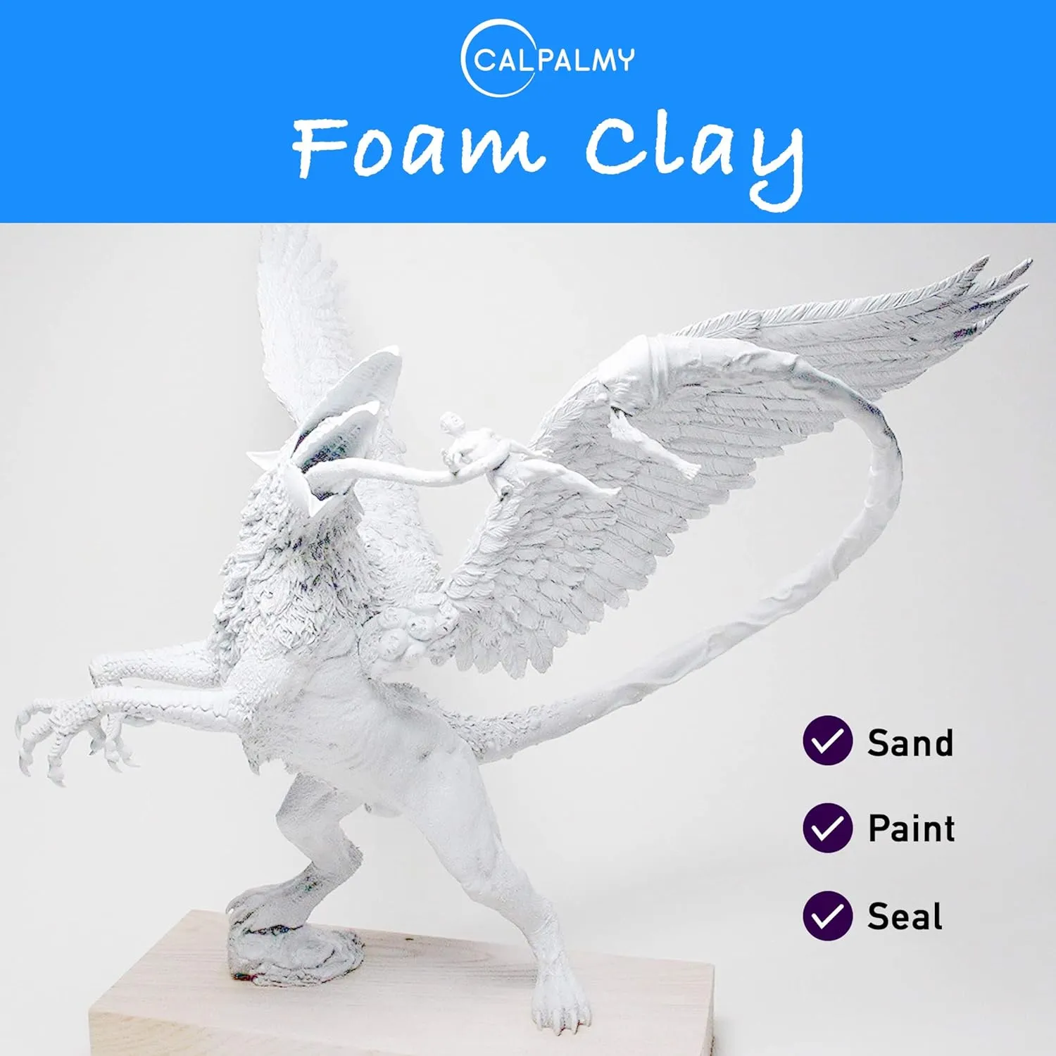 Moldable Cosplay Foam Clay (White) – High Density and Hiqh Quality for Intricate Designs | Air Dries to Perfection for Cutting with a Knife or Rotary Tool, Sanding or Shaping