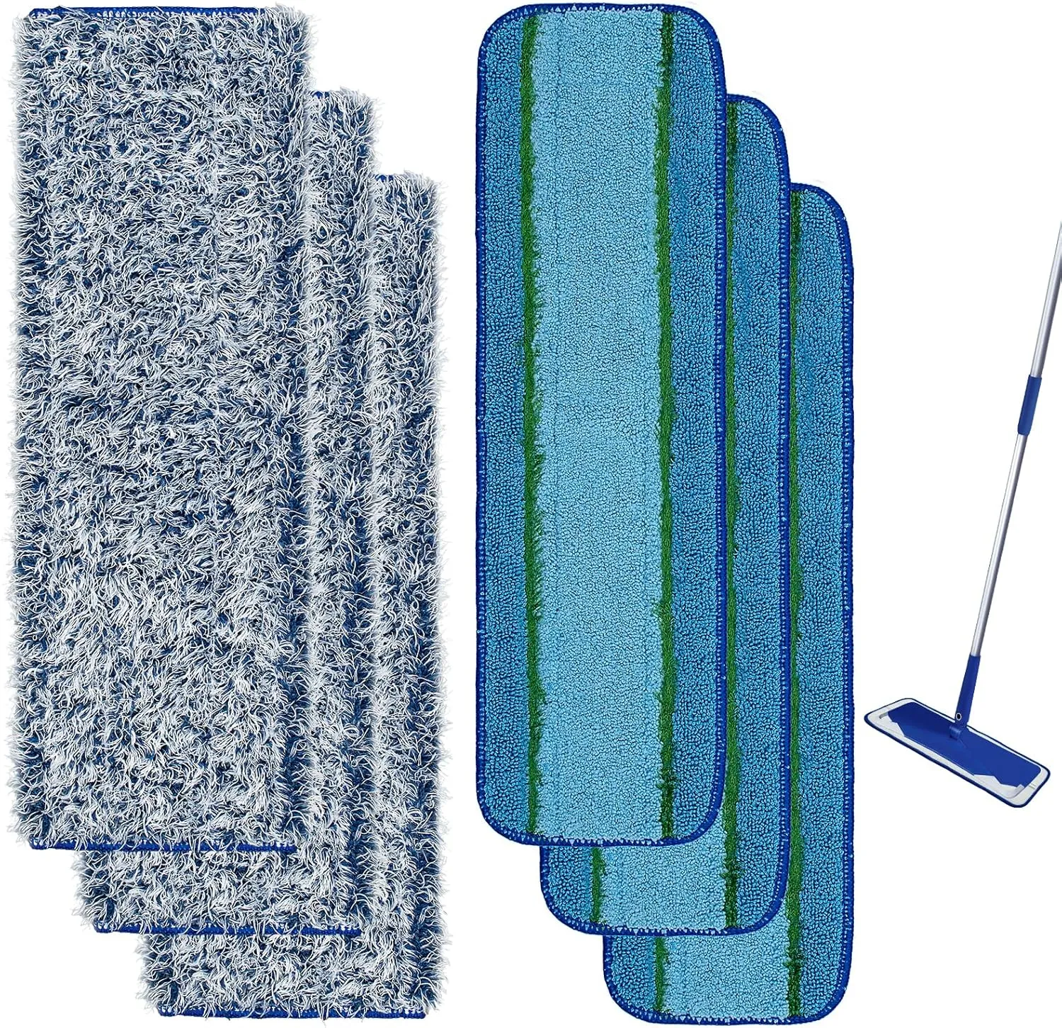 Mop Replacement Pads for Bona, Mop Pads for Bona, 6-Pack Pads for Bona Include 3-Pack Microfiber Dusting Pad & 3-Pack Deep Cleaning Pad, Reusable Machine Washable Hardwood Floors Mop Pad for Bona
