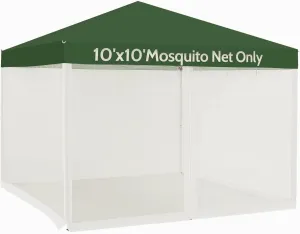 Mosquito Net for 10x10 Canopy Tent,Replacement Mosquito Netting for Gazebo Netting Screen Mosquito Screen Canopy for Camping for Patio Tent 10x10' (Mosquito Netting Only, White)