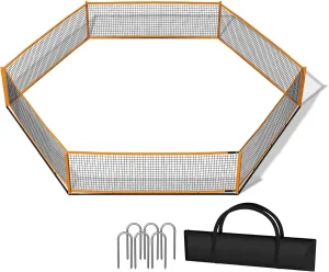 MR Portable Gaga Ball Pit 15ft, Portable Gaga Pit for Indoor & Outdoor Games, Gagaball Court w/Quick Access Door, Portable Gagaball Court for Indoor Outdoor School Family Activities