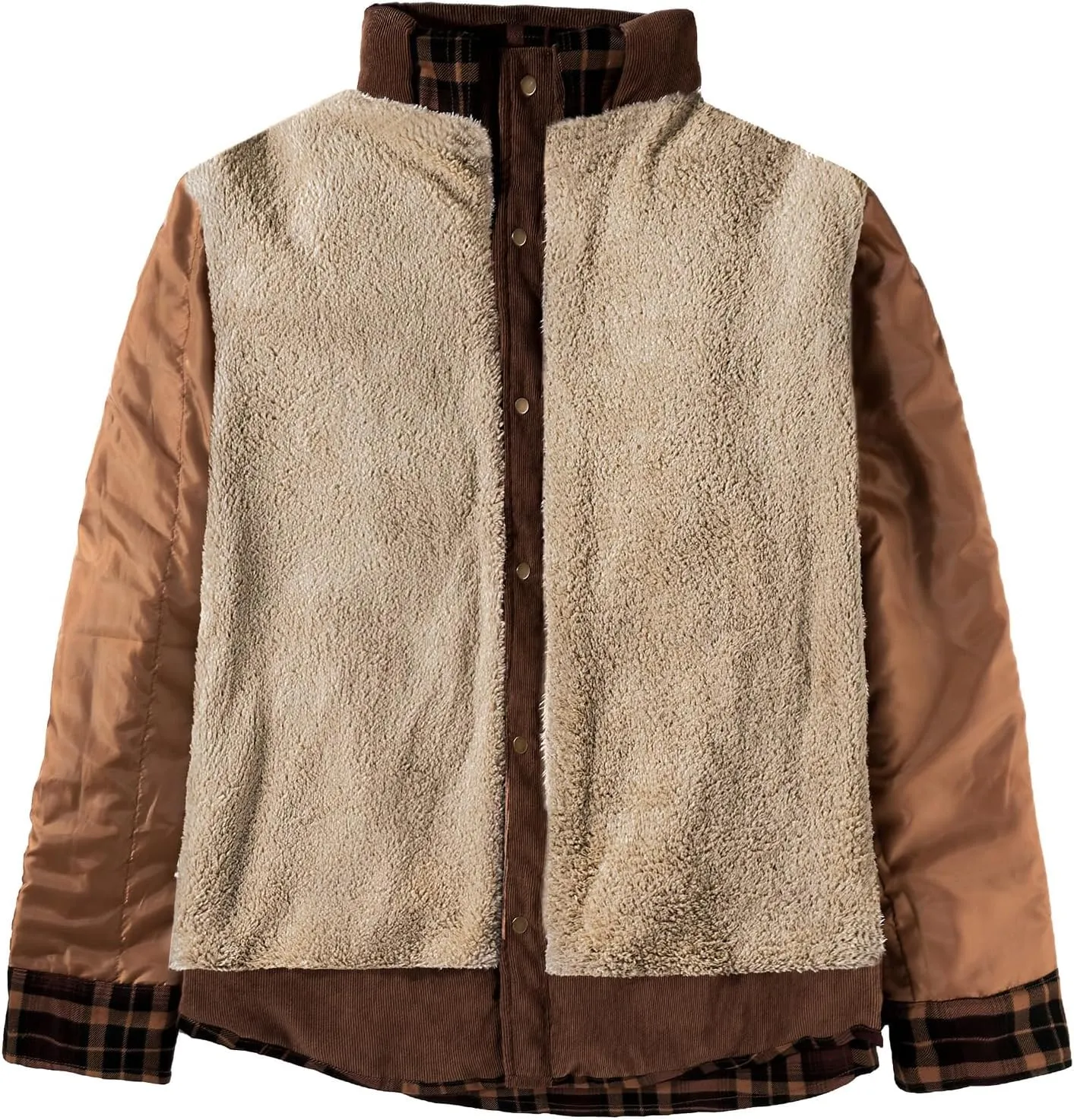 Mr.Stream Men's Outdoor Casual Vintage Long Sleeve Plaid Flannel Button Down Shirt Jacket