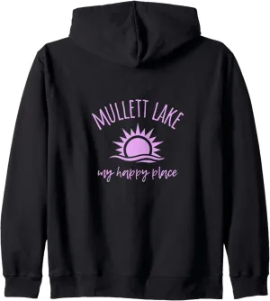 Mullett Lake My Happy Place MI Boating Fishing Camping Zip Hoodie