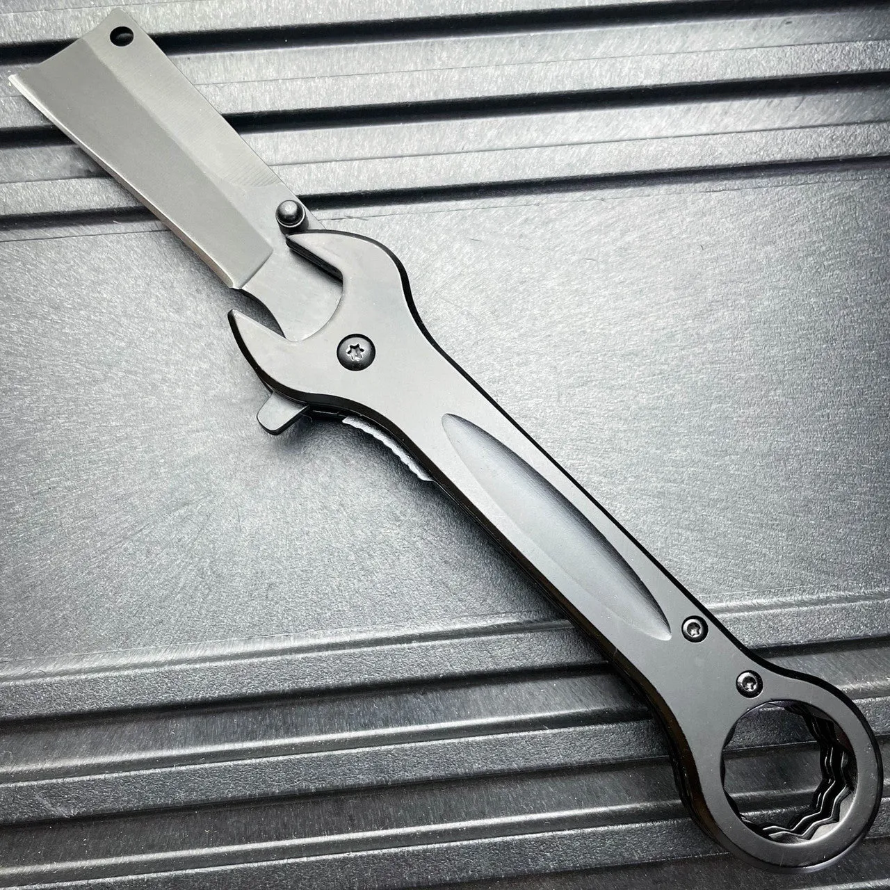 Multi-Tool Tanto Blade Spring Assisted Open Folding Pocket Knife Wrench Tool NEW