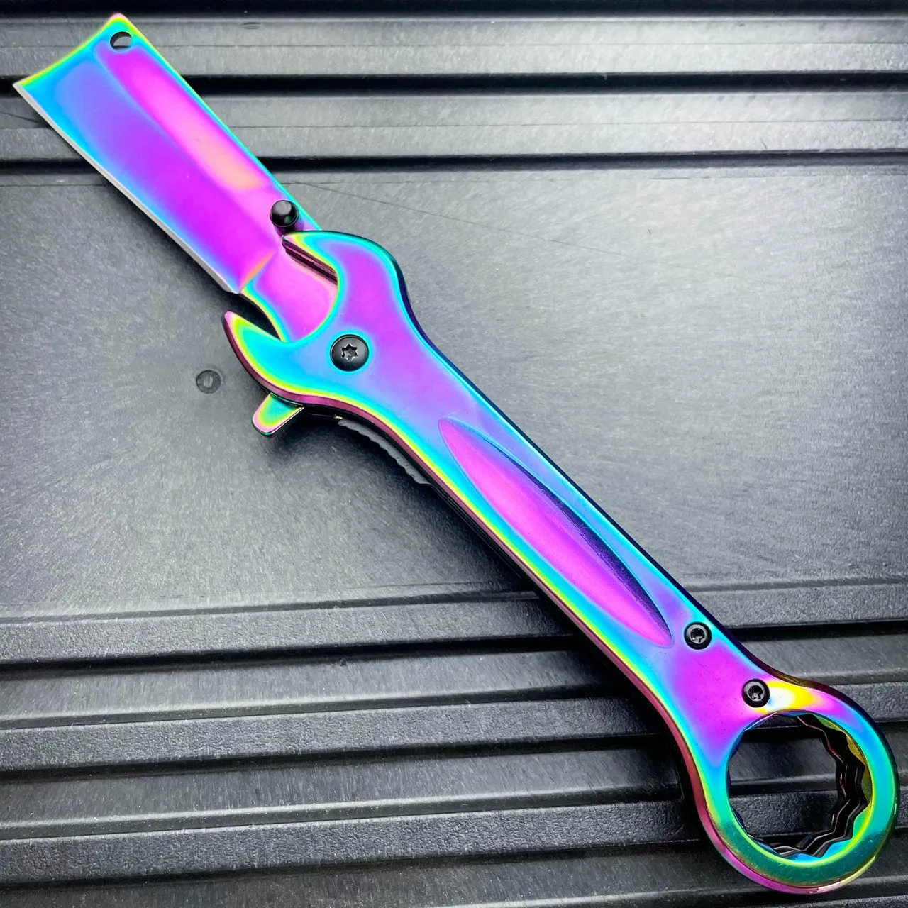 Multi-Tool Tanto Blade Spring Assisted Open Folding Pocket Knife Wrench Tool NEW