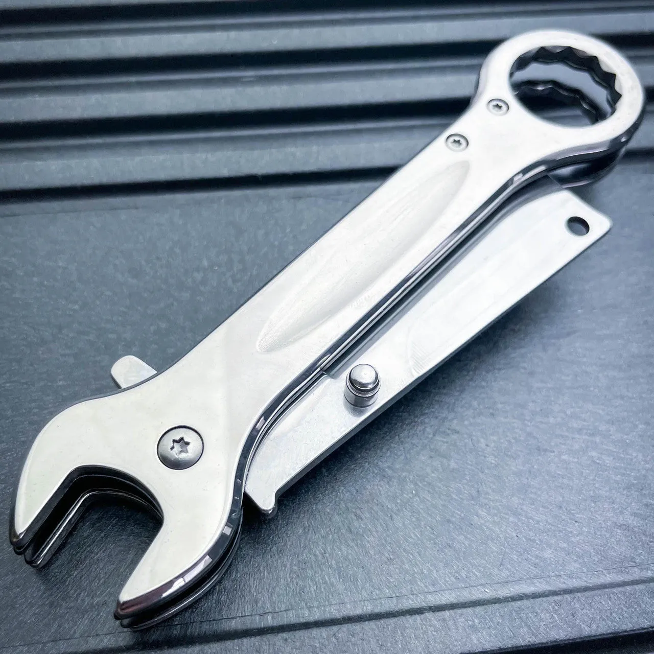 Multi-Tool Tanto Blade Spring Assisted Open Folding Pocket Knife Wrench Tool NEW