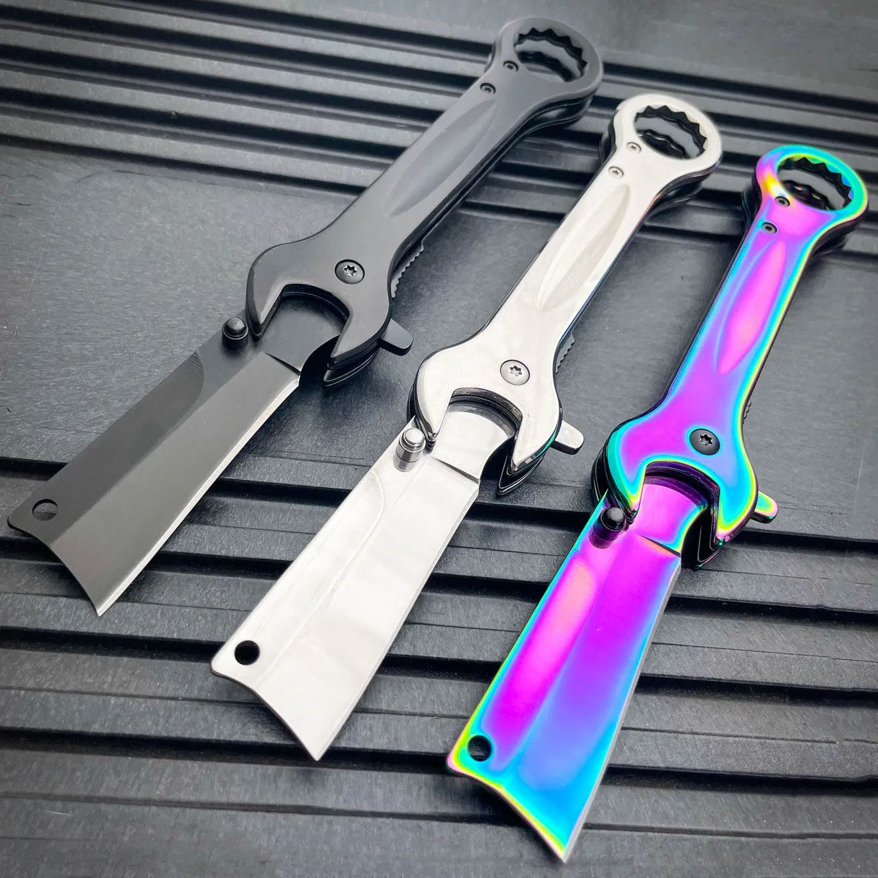 Multi-Tool Tanto Blade Spring Assisted Open Folding Pocket Knife Wrench Tool NEW