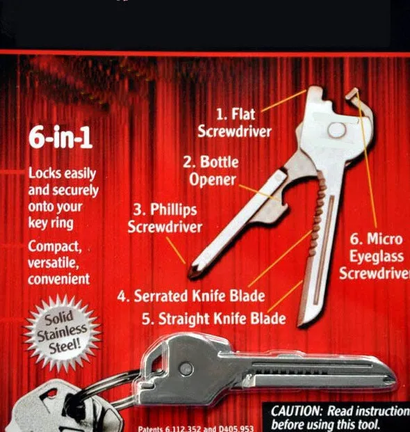 Multipurpose Keychain Key Survive Pocket Opener Shape Mini Multi Gear Tool