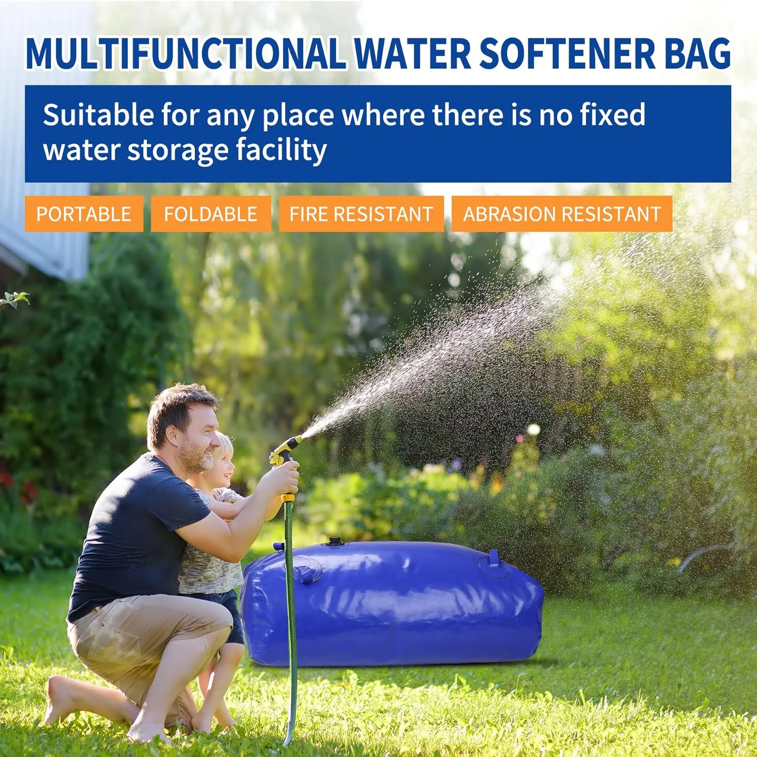 MXQMKL 2480 L/650 gal Water Bladder Storage Containers, Foldable Portable Water Tank Large Capacity Soft Water Bag, Drought Resistance, Fire Prevention, Emergency Water