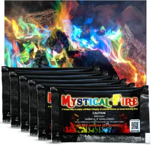 Mystical Fire Color Changing Packets Fire Pits Campfire Enchanted Multi-Color Magical Fun for Indoor Fireplace or Outdoor Use- Pulsating Flame Colorant- 0.882 Ounces 50pk