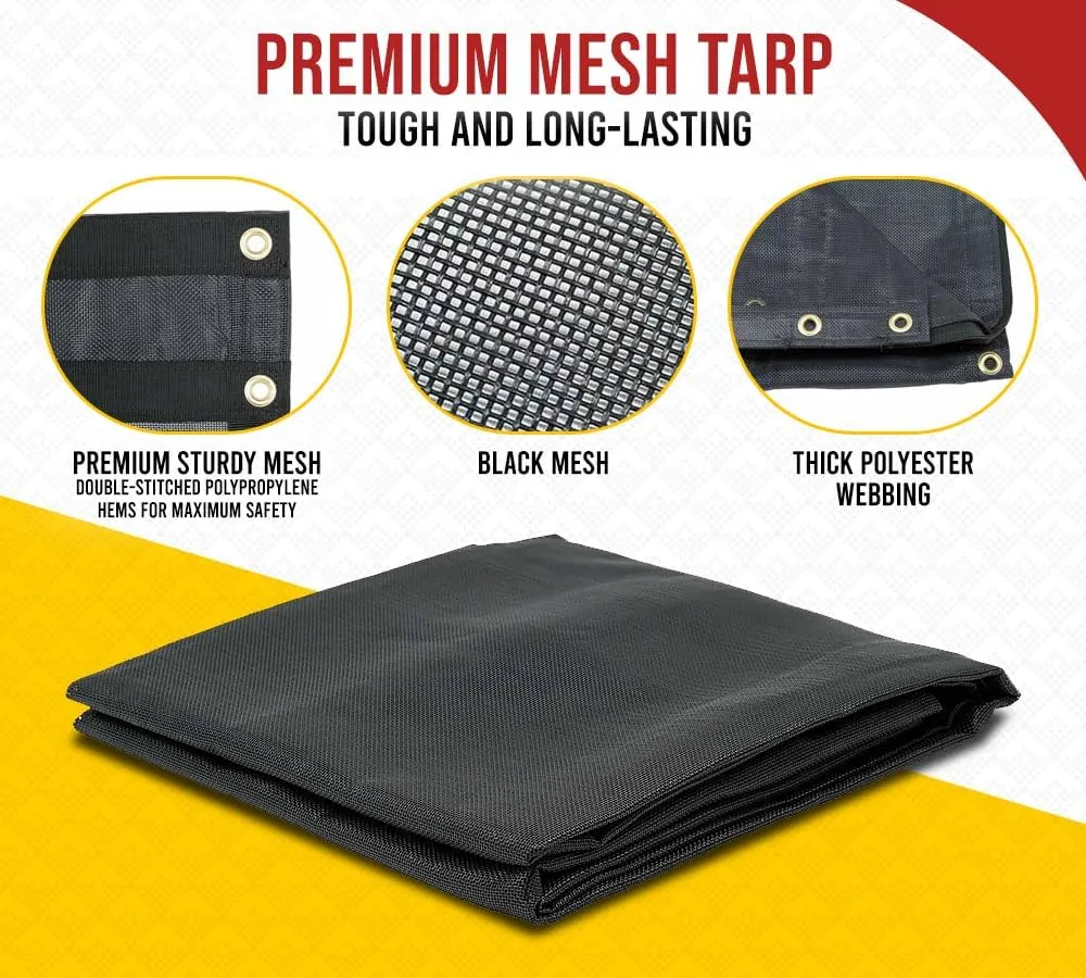 Mytee Products 7' x 16' Dump Truck Vinyl Coated Mesh Tarps Cover with 5 Inch 18oz Double Pocket