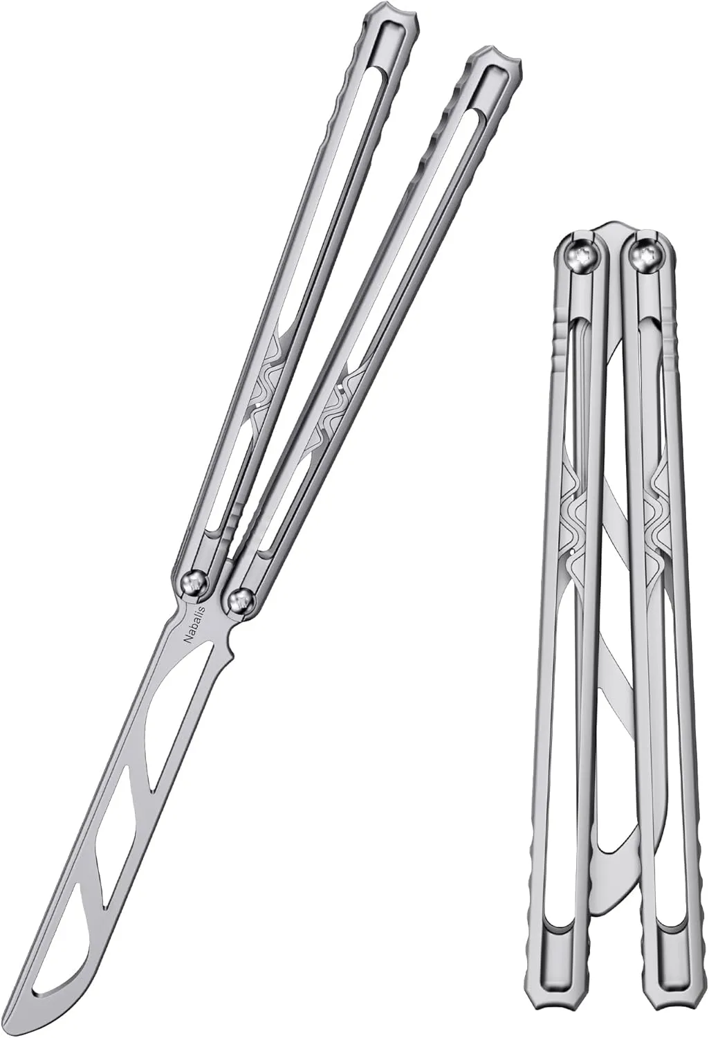 Nabalis Canyon Balisong Trainer Butterfly Knife Balisong, With Stainless Steel Handle & Blade Balisong Trainer, Unsharpened, for Practicing Flipping, Blunt Practice, No Edge Tool