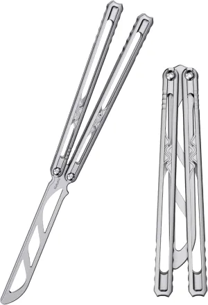 Nabalis Canyon Balisong Trainer Butterfly Knife Balisong, With Stainless Steel Handle & Blade Balisong Trainer, Unsharpened, for Practicing Flipping, Blunt Practice, No Edge Tool