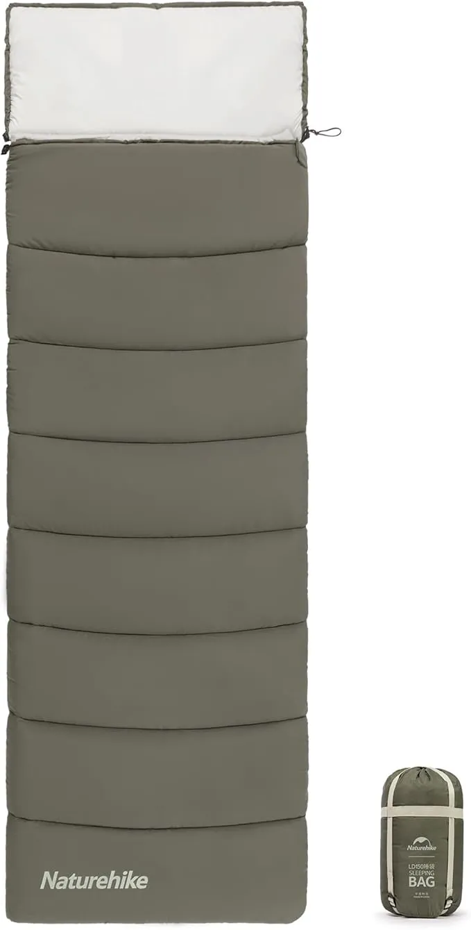 Naturehike 0 Degree Camping Sleeping Bag, Spliceable Double Sleeping Bag for Adults, Hollow Cotton Lightweight Waterproof Sleep Bag for Cold&Warm Weather