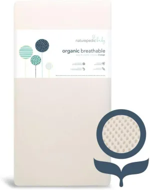 Naturepedic Organic Crib Mattress - 2-Stage Lightweight Infant & Toddler Mattress with Protector Pad - Waterproof, Breathable & Non-Toxic Mattress for Baby and Toddler Bed