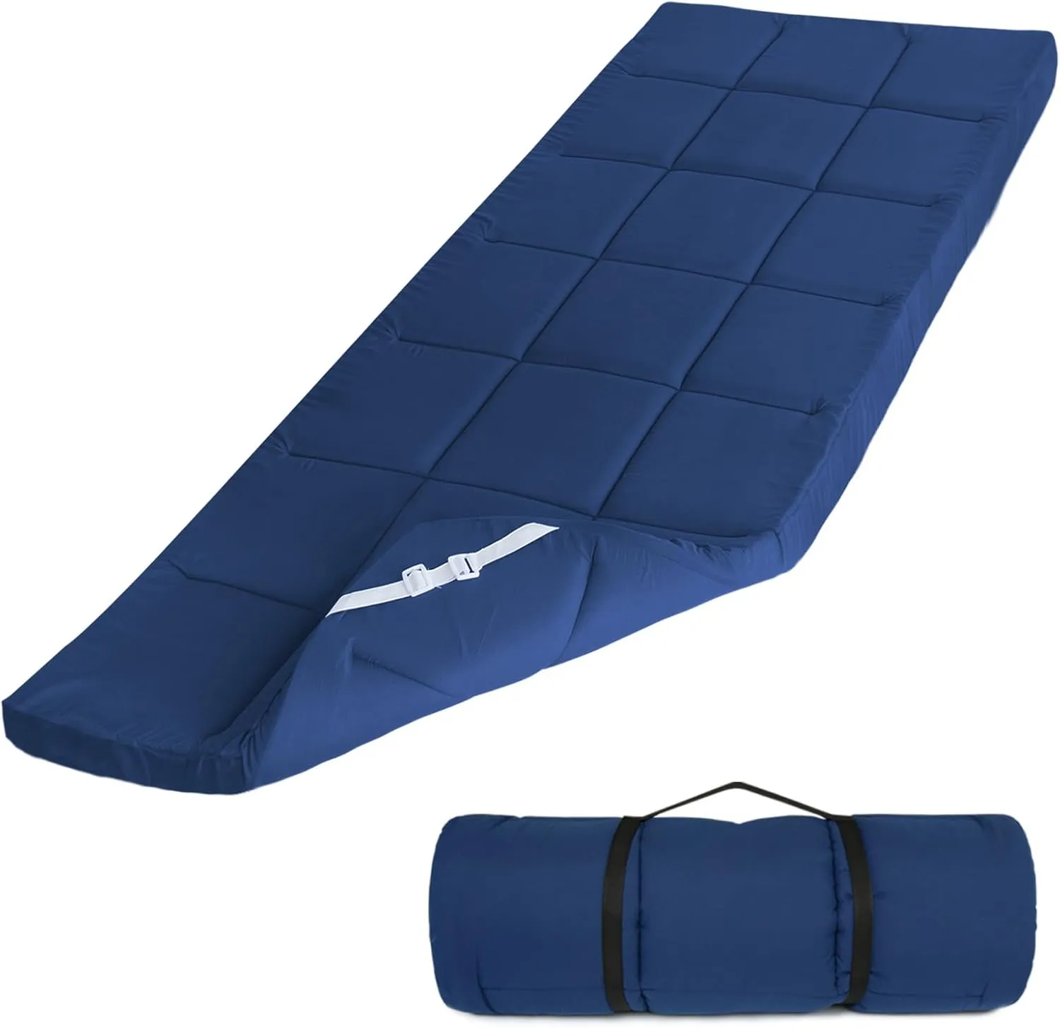 Navy Cot Mattress Topper - Quilted Pads for Camping, 75"x30" for Camp Cot/Rv Bunk/Narrow Twin Beds