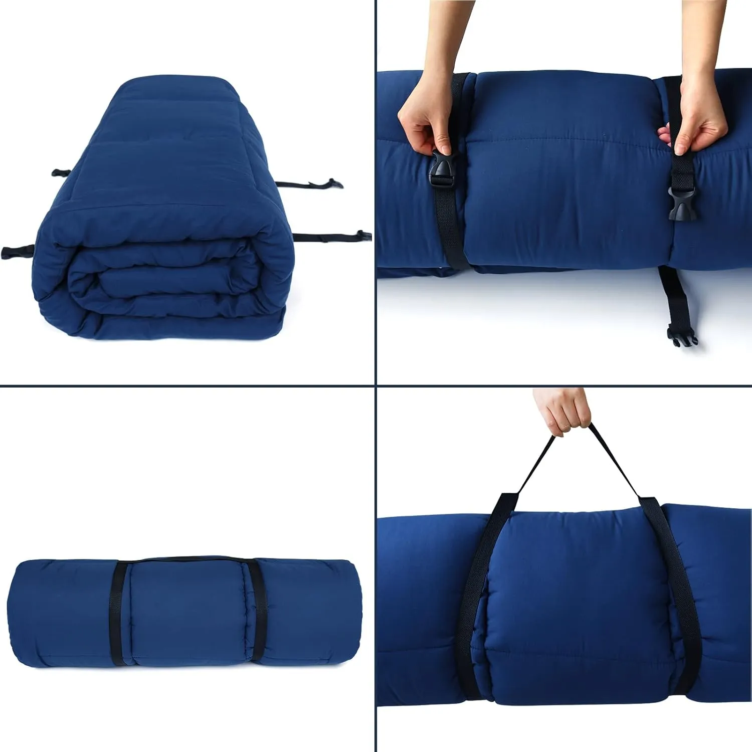 Navy Cot Mattress Topper - Quilted Pads for Camping, 75"x30" for Camp Cot/Rv Bunk/Narrow Twin Beds