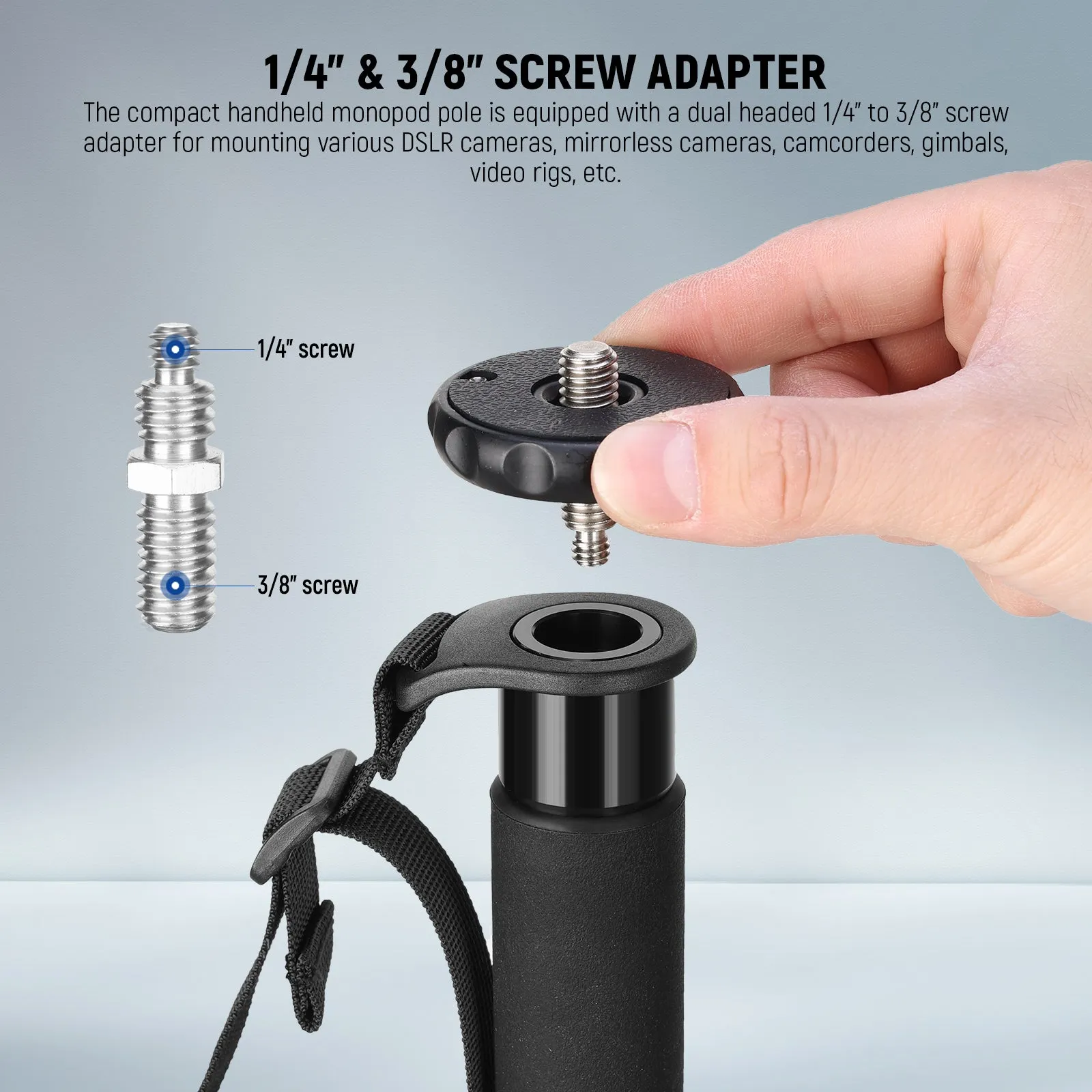 NEEWER TP41 61"/155cm Aluminum Alloy Camera Monopod Stand