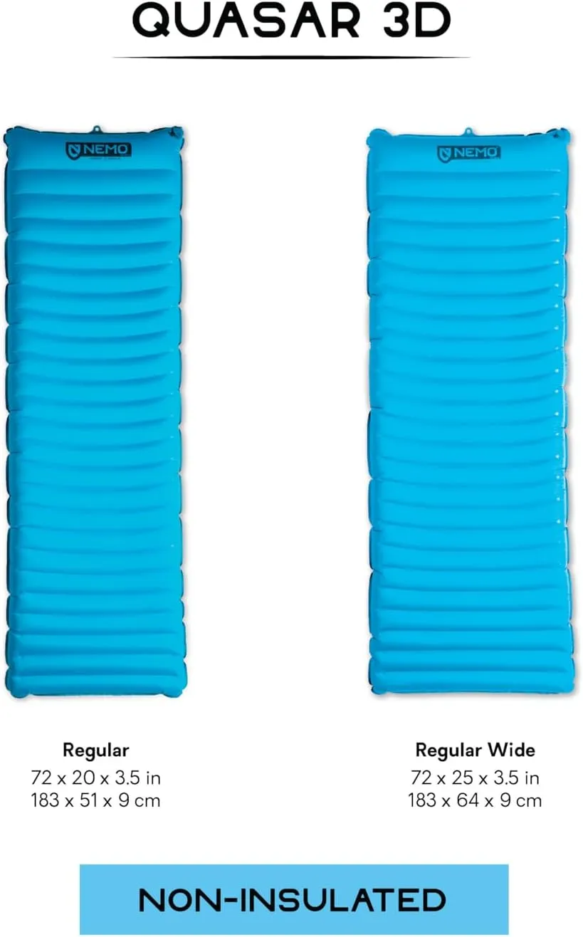 NEMO Equipment Quasar 3D Lightweight Sleeping Pad - Regular (72"x20") - Plasma