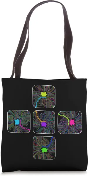 Nerdy Sheldon Circuit D Pad Video Game 90s Gamer Geek Tote Bag