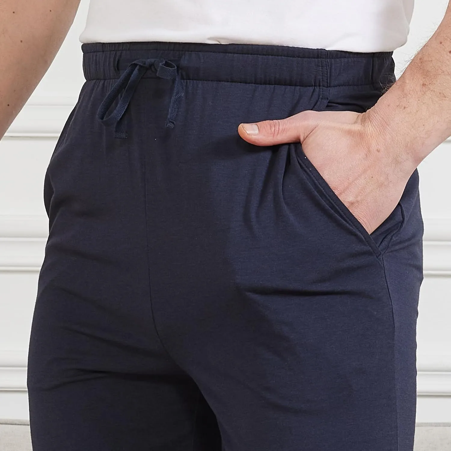 netdraw Men's Ultra Soft Bamboo Viscose Pajama Pant Lightweight Cotton Sleep Lounge Jersey Bottom with Pockets