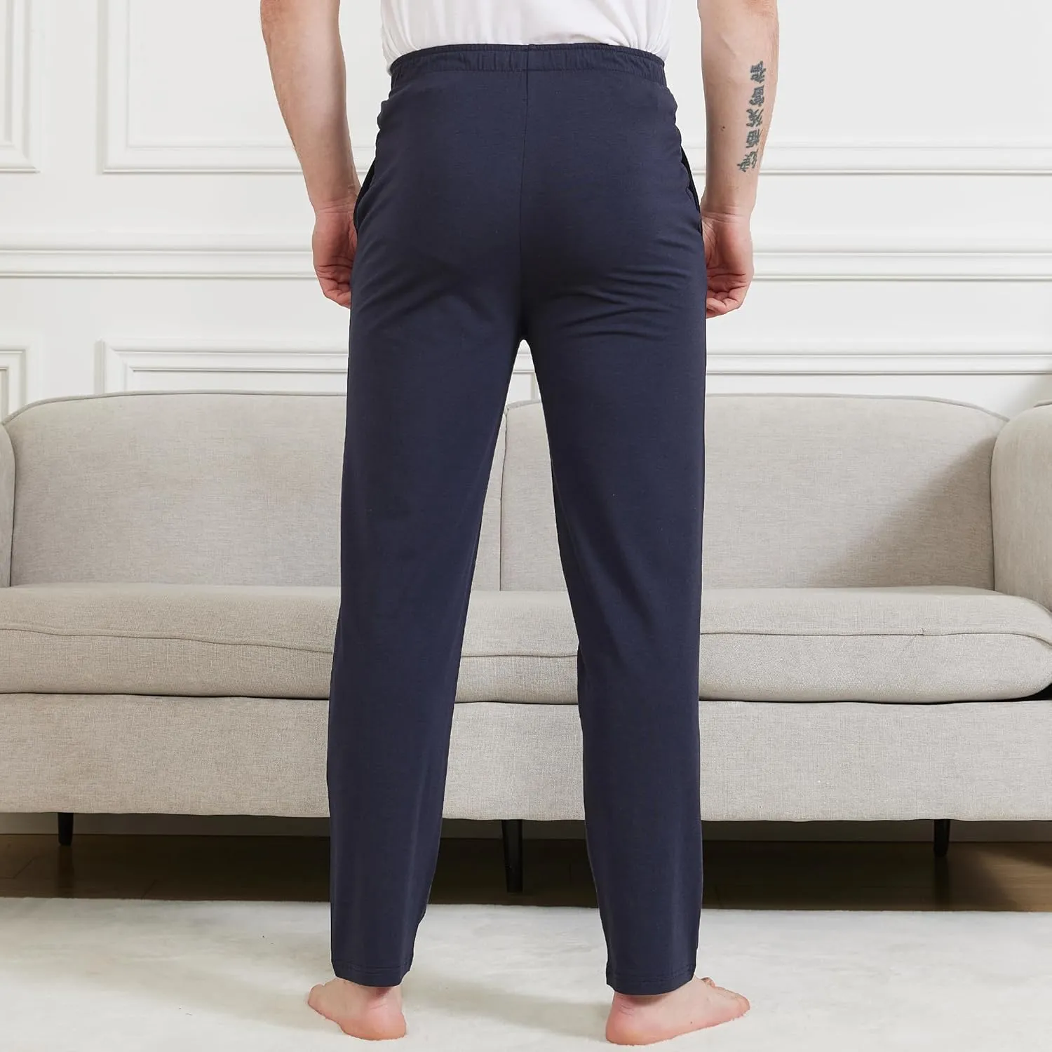 netdraw Men's Ultra Soft Bamboo Viscose Pajama Pant Lightweight Cotton Sleep Lounge Jersey Bottom with Pockets