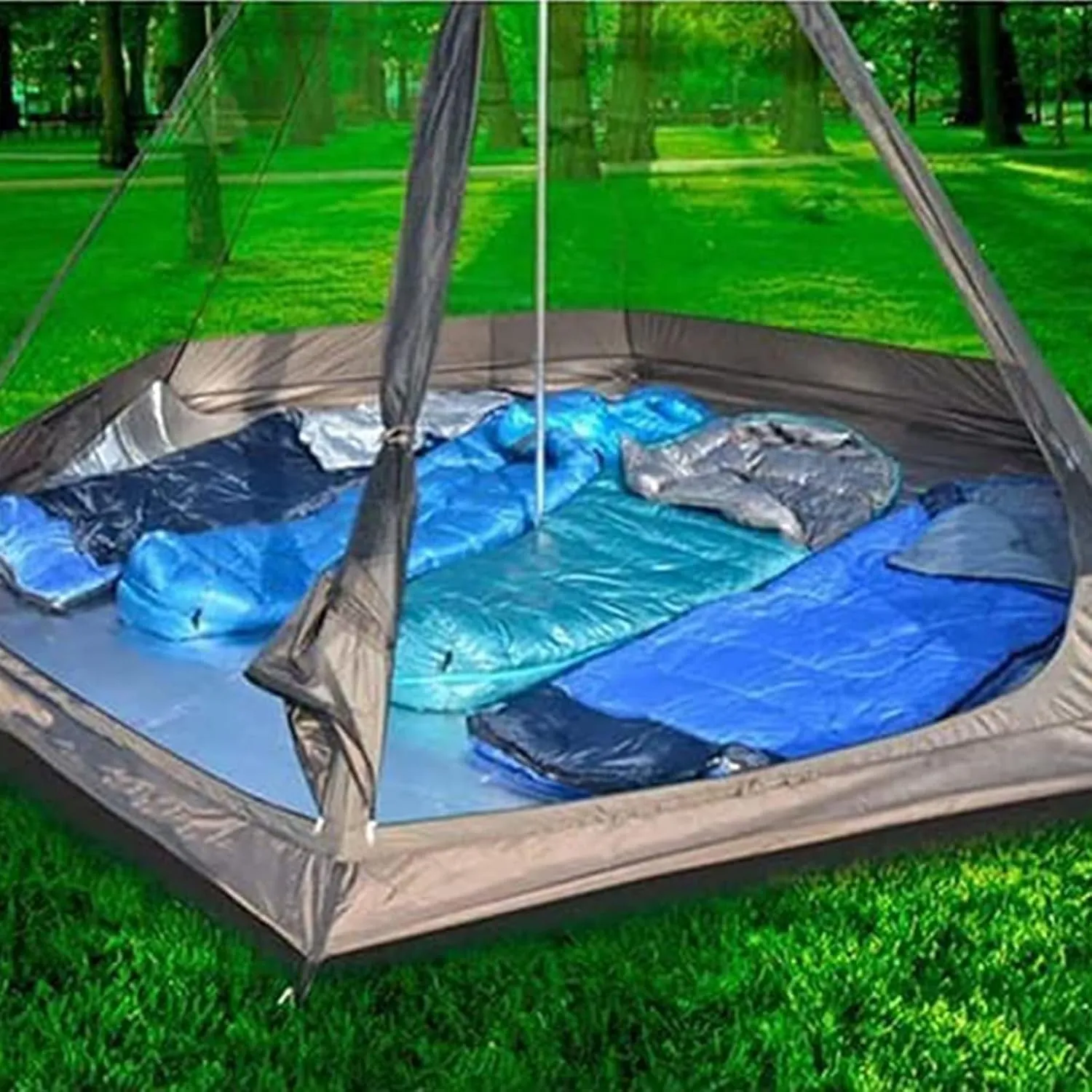 NIEH Tents for Camping 4 Person, Pyramid Teepee Tent Adult Tent Double Layers Indian Tent Yurt Tent Tower Post Bell Tent for Outdoor Family Trip Hello