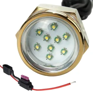 NJSBYL Blue LED Boating Navigation Light - 27W Blue Led Plug Drain Lights for Underwater Marine Boat Trailer Yacht Spot Flood Drain Plug Lamps Boating Navigation Lights