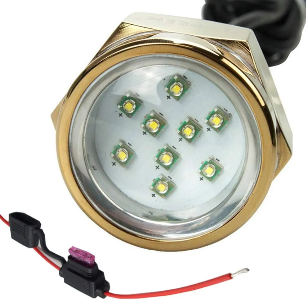 NJSBYL Blue LED Boating Navigation Light - 27W Blue Led Plug Drain Lights for Underwater Marine Boat Trailer Yacht Spot Flood Drain Plug Lamps Boating Navigation Lights