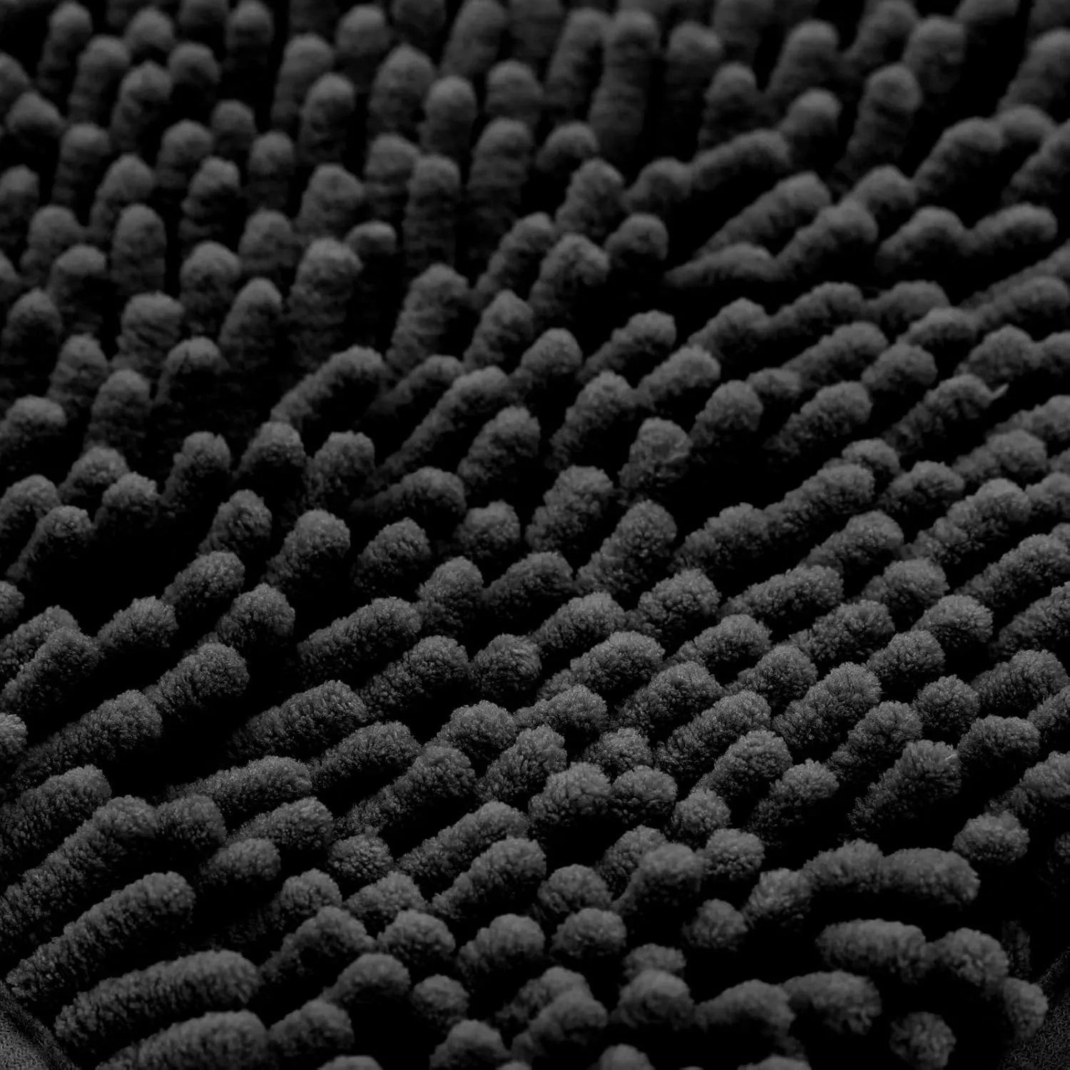 Non-Slip Bath Rug,Extra Soft Microfiber Bedroom Shag Carpet with Anti-Slip Backing,Water/Dust Absorbent Fast Dry Shower Mat,Sound Insulated Stairs Pad,Machine Washable (Black,12 x 19 Inches)