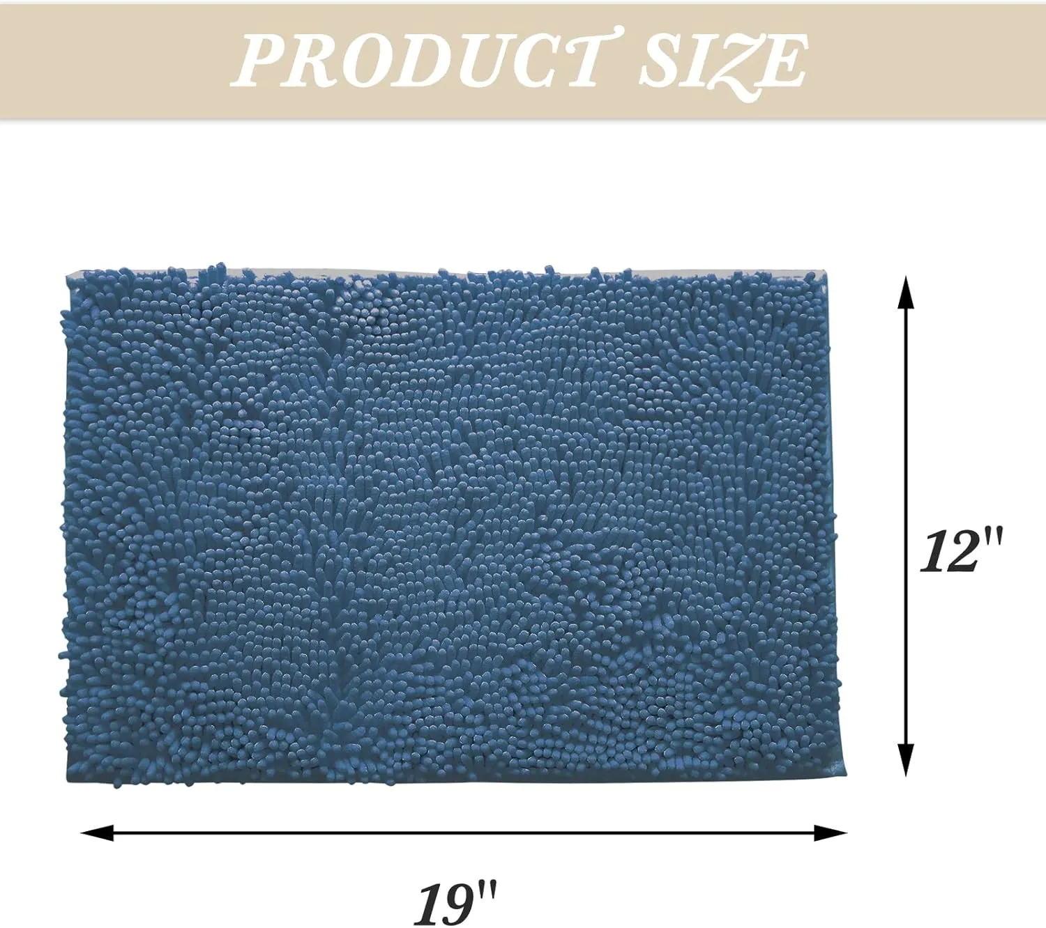 Non-Slip Bath Rug,Extra Soft Microfiber Bedroom Shag Carpet with Anti-Slip Backing,Water/Dust Absorbent Fast Dry Shower Mat,Sound Insulated Stairs Pad,Machine Washable (NavyBlue,12 x 19 Inches)