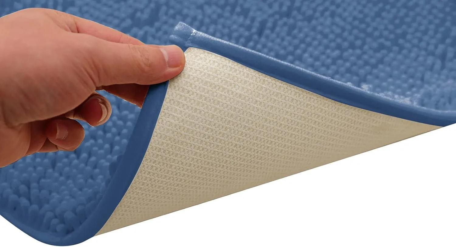 Non-Slip Bath Rug,Extra Soft Microfiber Bedroom Shag Carpet with Anti-Slip Backing,Water/Dust Absorbent Fast Dry Shower Mat,Sound Insulated Stairs Pad,Machine Washable (NavyBlue,12 x 19 Inches)