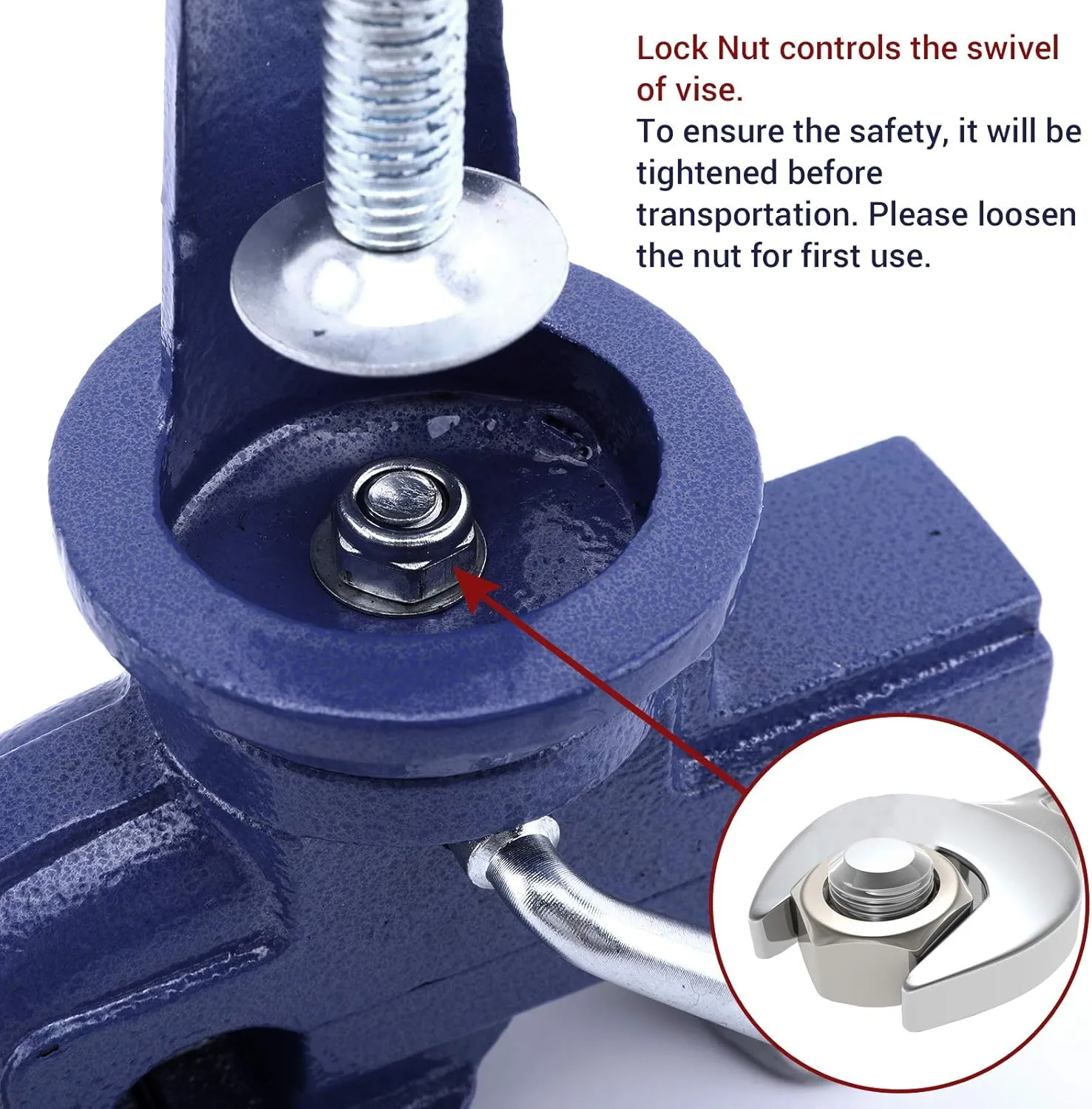 Nuovoware Table Vise 3 Inch, 360° Swivel Base Universal Home Vise Portable Bench Clamp, Clamp-on Vise Bench Clamps Fixed Tool for Woodworking, Metalworking, Cutting Conduit, Drilling, Sawing, Blue