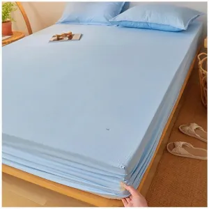 OBONG Soft Twin Fitted Sheet 100% Cotton No Pop-Off Elastic Deep Pocket Cooling Sheets Durable Sateen Weave Wrinkle Free Comfy Luxury Bedcover(B,Twin)