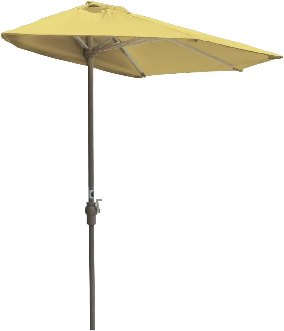 Off-The-Wall Brella Sunbrella Half Umbrella, 7.5'-Width, Yellow