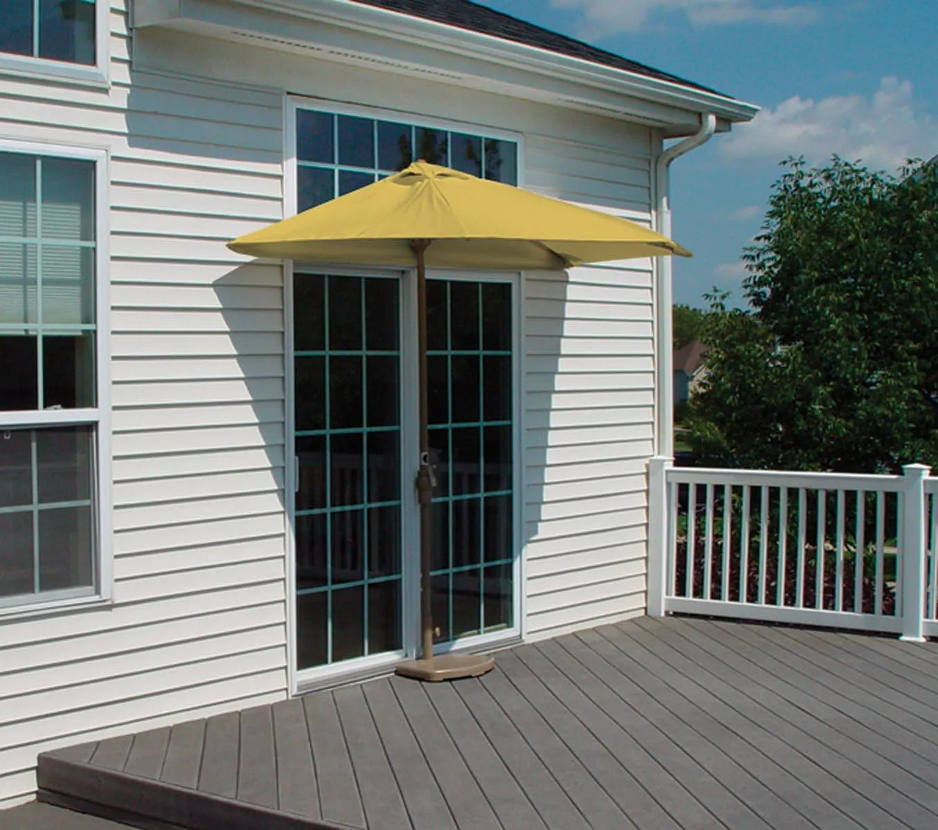 Off-The-Wall Brella Sunbrella Half Umbrella, 7.5'-Width, Yellow