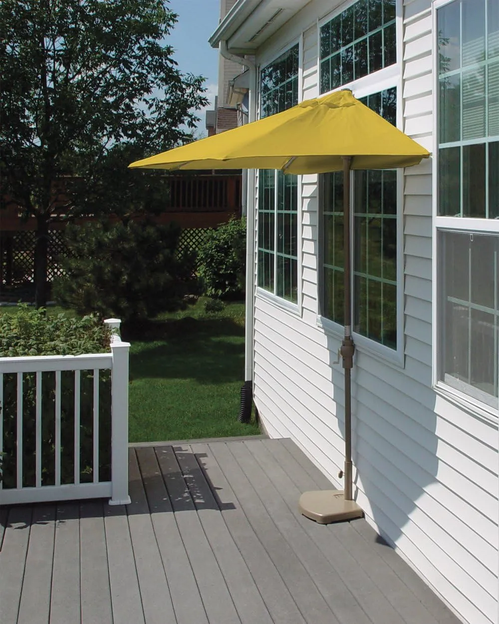 Off-The-Wall Brella Sunbrella Half Umbrella, 7.5'-Width, Yellow
