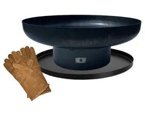Oil-Rubbed Steel Fire Bowl w/Plate & Gloves by Prime Retreat