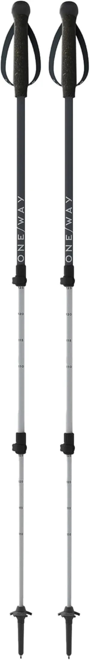 ONE WAY MT AL 2 Outdoor Durable Versatile Telescopic Adjustable Length 110-145 Cm Aluminum Trekking Poles with Carbide Tip & Replaceable Basket - Pair