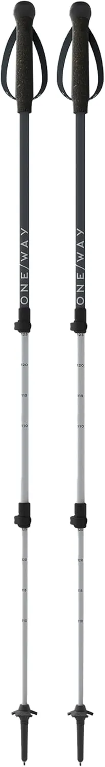 ONE WAY MT AL 2 Outdoor Durable Versatile Telescopic Adjustable Length 110-145 Cm Aluminum Trekking Poles with Carbide Tip & Replaceable Basket - Pair
