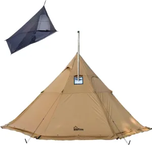 Onefires Hot Tent with Half Inner Tent 4-8 Person Large Teepee Tent for Family Camping