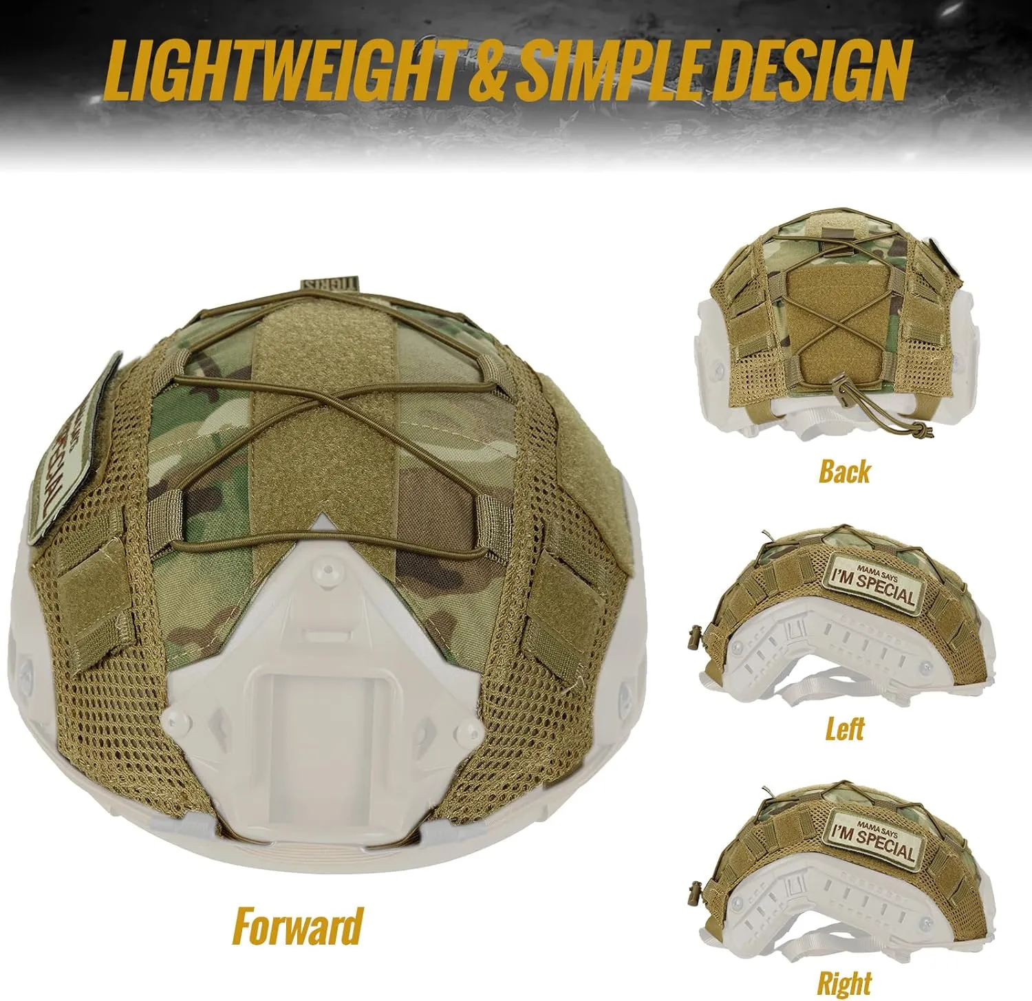 OneTigris Helmet Cover, Tactical Cloth Cover for Fast Helmet in Size L or M/L, XL or L/XL, Bump Helmet in Size XL or L/XL - ZKB12 No Helmet