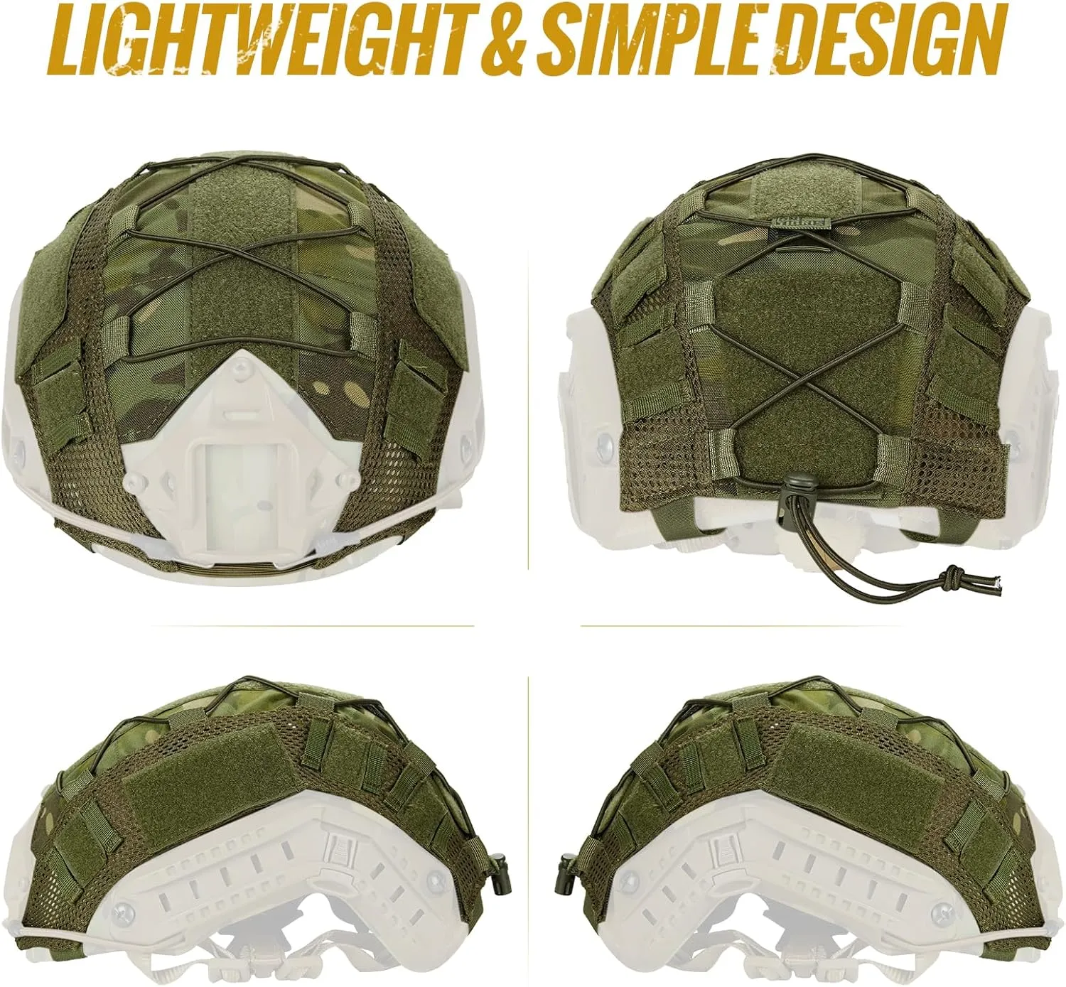 OneTigris Helmet Cover, Tactical Fast Helmet Cloth for Ops-Core Fast PJ Helmet in Size M/L, OneTigris PJ Airsoft Helmet in Size M/L(Without Helmet)