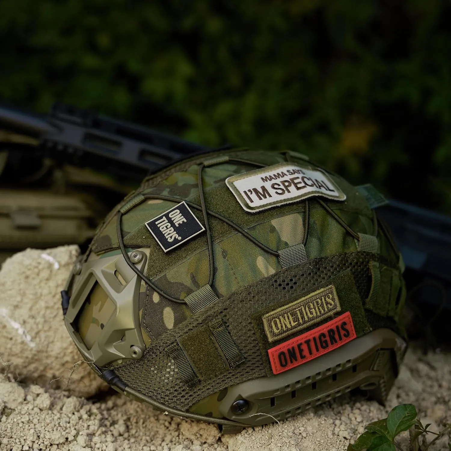 OneTigris Helmet Cover, Tactical Fast Helmet Cloth for Ops-Core Fast PJ Helmet in Size M/L, OneTigris PJ Airsoft Helmet in Size M/L(Without Helmet)