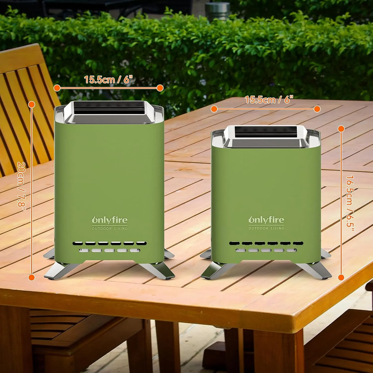 Onlyfire 2-in-1 Smokeless Fire Pit & Camp Stove with Pot Bracket & Carry Bag, Portable Tabletop Fireplace, Wood Burning Mini Firepit for Outdoor Camping Tailgating Patio Backyard, Green Short FP051