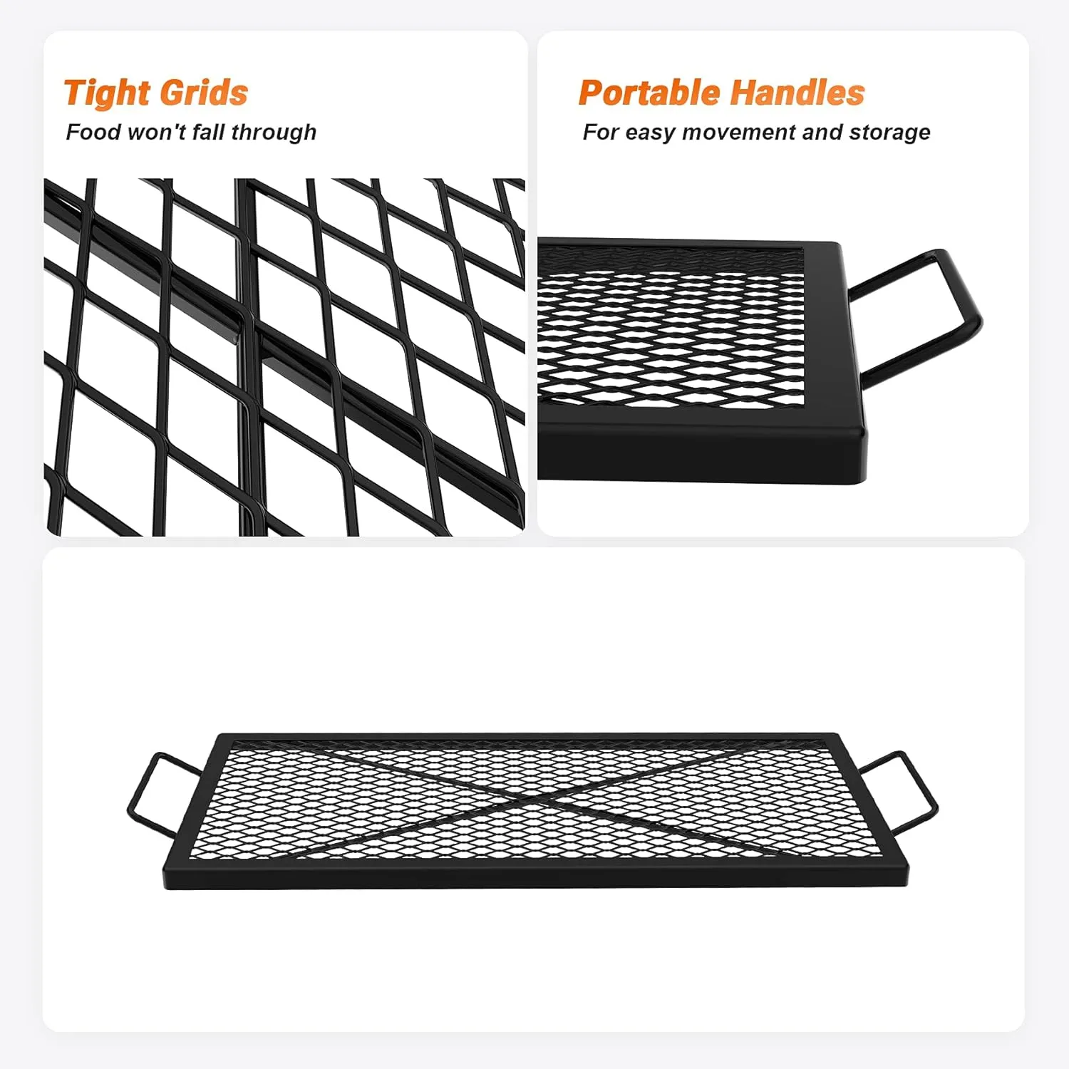 onlyfire Barbecue Rectangle X-Marks Fire Pit Cooking Grate, 32-Inch