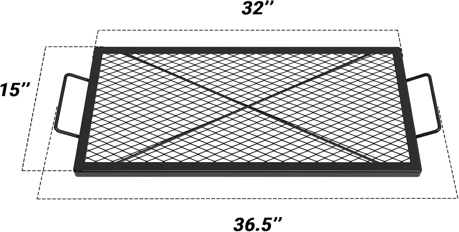 onlyfire Barbecue Rectangle X-Marks Fire Pit Cooking Grate, 32-Inch