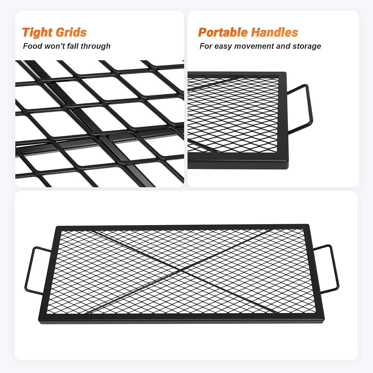 onlyfire Barbecue Rectangle X-Marks Fire Pit Cooking Grate, 36-Inch