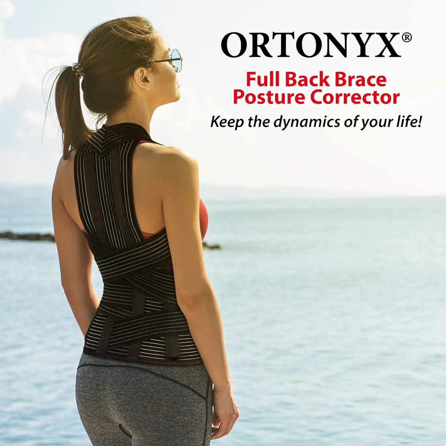 ORTONYX TLSO Full Back Support Brace with Removable Dorso-Lumbar Pad - Lightweight, Breathable - Pain Relief, Thoracic Kyphosis, Herniated Disc / ACHB5248-S