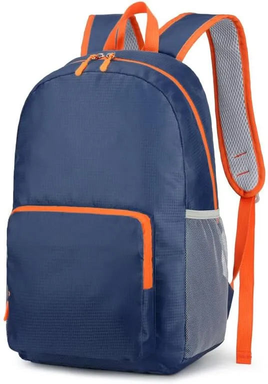 Outdoor Backpack Foldable Lightweight Hiking Daypack Large Capacity Travel Cycling Pack for Trekking Camping Trips (Blue)
