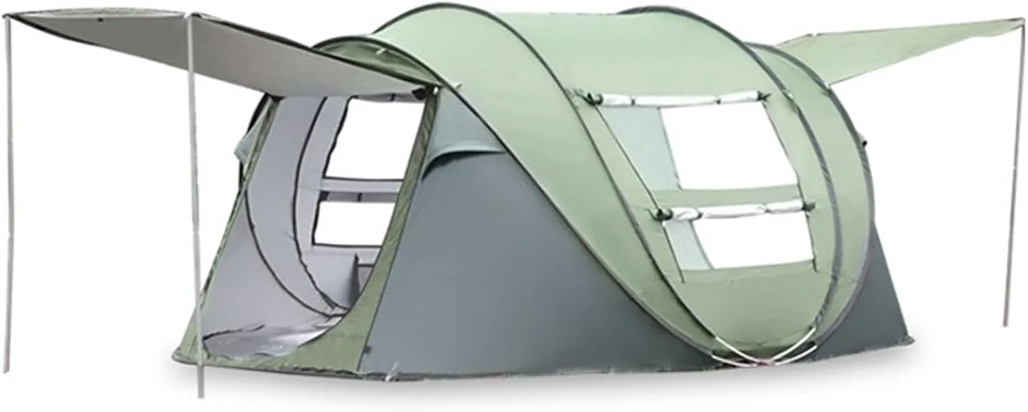 Outdoor Easy Pop Up Tents Compatible with Camping 3-4/5-8 Person Waterproof Automatic Setup Family Tent Travel Hiking Backpacking (Green 5 8 Person)